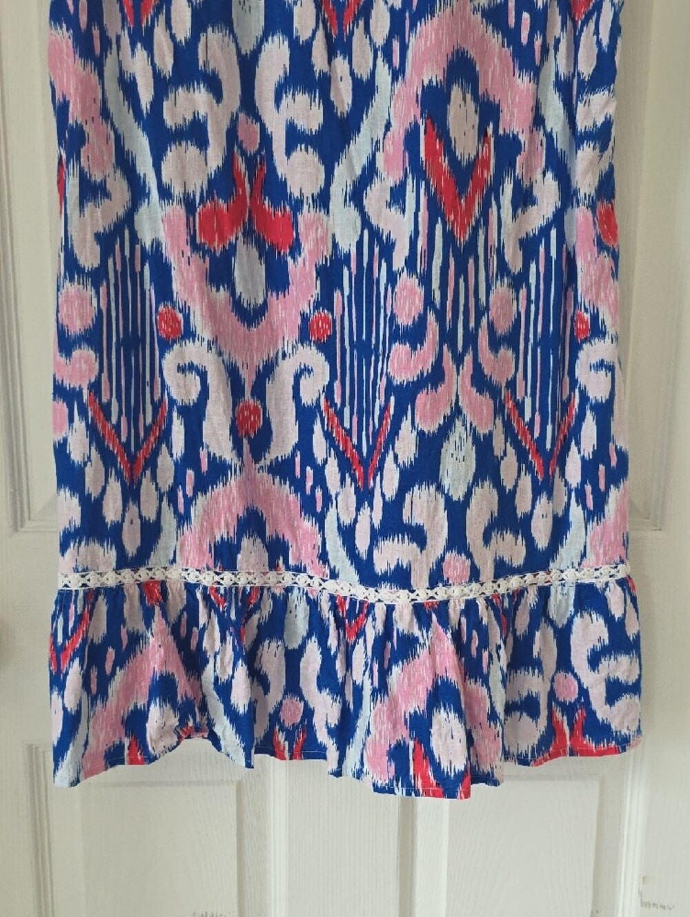 crown & ivy Blue, Pink & White Ikat-Print Sleeveless Dress Size M - Picture 11 of 13